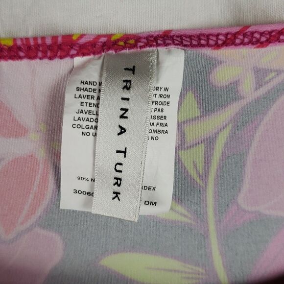 Trina Turk Women's Small Pink & Orange Solar Floral Swim Cover Up - Picture 9 of 10